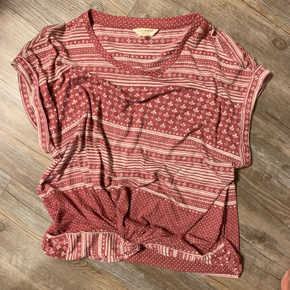 Lucky Brand boho burnt red T-shirt - Size small